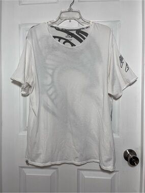Maori Hook, Men's White Short Sleeve Crew Shirt with Tribal Designs